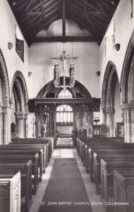 St John The Baptist Church Collingham Interior Real Photo RPC Yorkshire Postcard