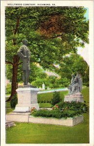 Jefferson Davis Section, Hollywood Cemetery, Richmond VA Vintage Postcard S62