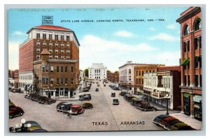 Vintage 1907 Postcard State Line Avenue Texas Arkansas Texarkana TX AR