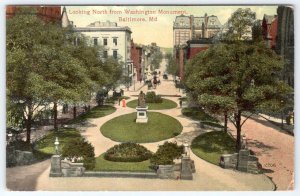 1912 BALTIMORE MARYLAND LOOKING NORTH FROM WASHINGTON MONUMENT ANTIQUE POSTCARD