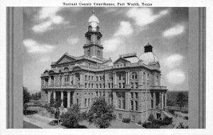 FORT WORTH, Texas TX   TARRANT COUNTY COURT HOUSE  Courthouse  B&W Postcard