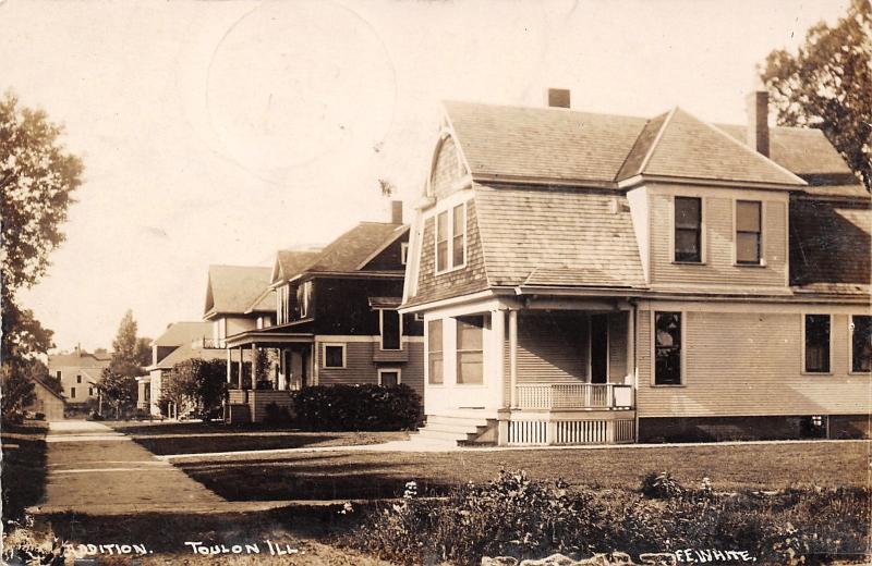 Toulon IL Home w/Gambrel Roof~New Addition~American Houses~RPPC 1909 Postcard