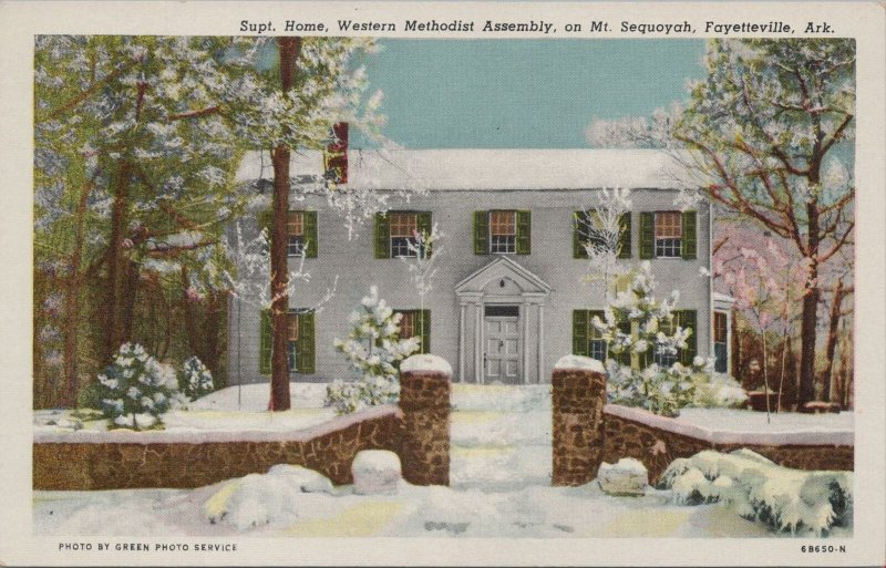 Postcard Supt Home Western Methodist Assembly Mt Sequoyah Fayetteville AR