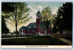 1910 Albion Michigan Vintage Postcard The Gymnasium Building Exterior Unposted