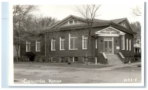c1910's First Christian Church Concordia Kansas KS RPPC Photo Antique Postcard
