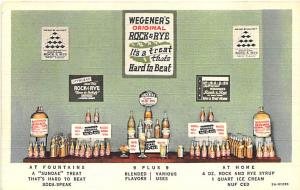 Wegner's Rock & Rye Syrup Ice Cream Fountain Linen Postcard