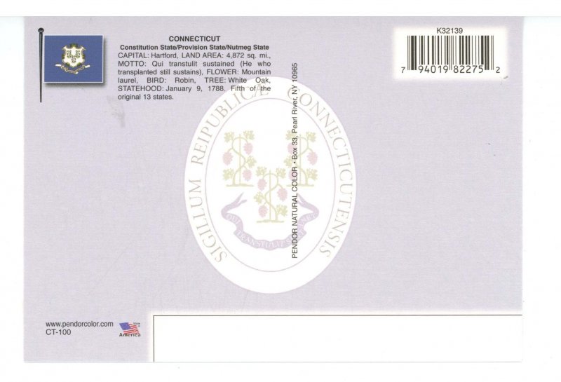 CT - Connecticut Map & Highlights   (continental size)