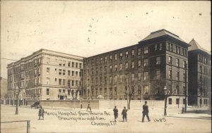 Chicago IL Mercy Hospital From Prairie Ave CR Childs Real Photo Postcard c1910