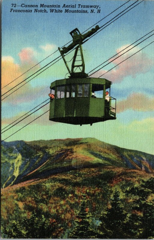 Vtg 1940s Cannon Mountain Aerial Tramway White Mountains NH Postcard