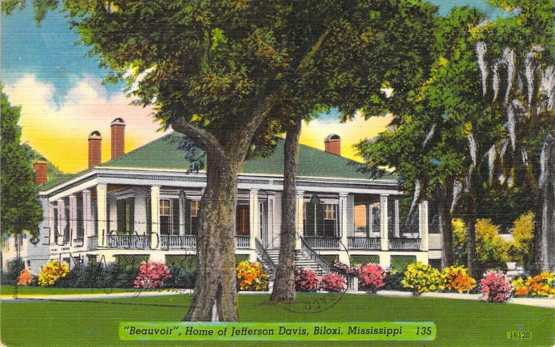 Civil War, Beauvoir, Home of Jefferson Davis, Biloxi, MS, MSG, Old Postcard