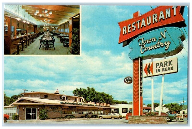 c1950's Town N Country Restaurant Sioux Falls South Dakota SD Vintage Postcard