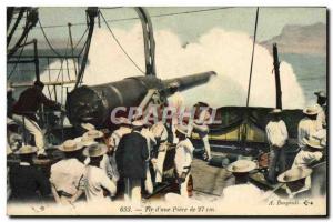 Old Postcard Boat War Shooting d & # 39A room 27 cm