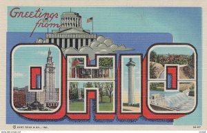 Large Letter Greetings ; OHIO , 30-40s