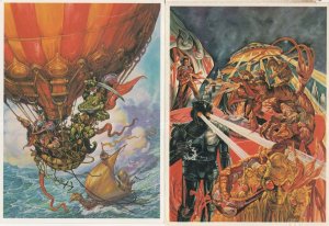 Josh Kirby of Discworld Space Opera Demon UFO 2x Postcard s