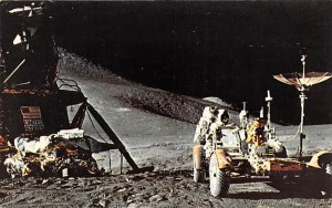 Astronaut James B Irwin with lunar roving vehicle Space Unused 