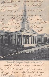 LEXINGTON VIRGINIA STONEWALL JACKSONS CHURCH~MAIN ST W C STUAT POSTCARD 1907