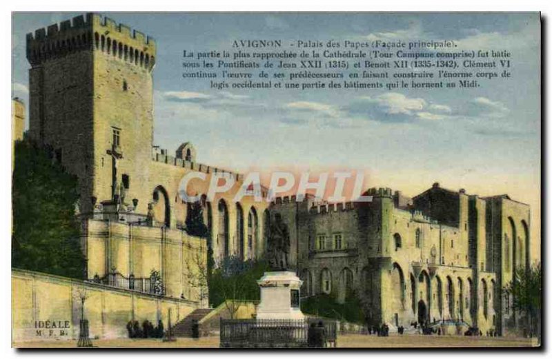 Postcard Old Avignon Popes' Palace fa?ade Main