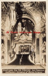 CA, San Francisco, California, RPPC, Fox Theatre Grand Lobby, Motion Pictures