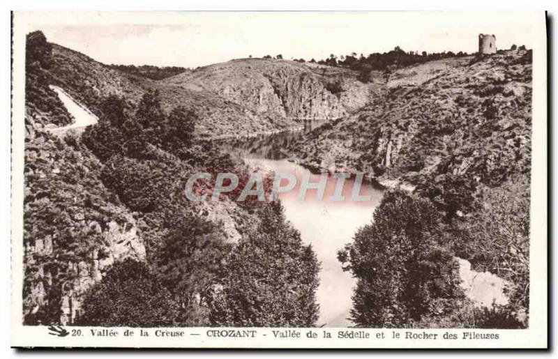 Old Postcard Crozant Vallee Sedelle of the Rock and spinners