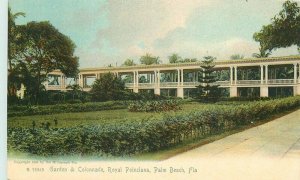 C-1910 Garden Colonnade Royal Poinciana Palm Beach Florida Postcard 20-3183
