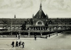Vintage Postcard Copenhagen Denmark Railroad Station