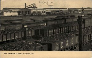 Decatur IL New Wabash Yards Train Cars Vintage Postcard