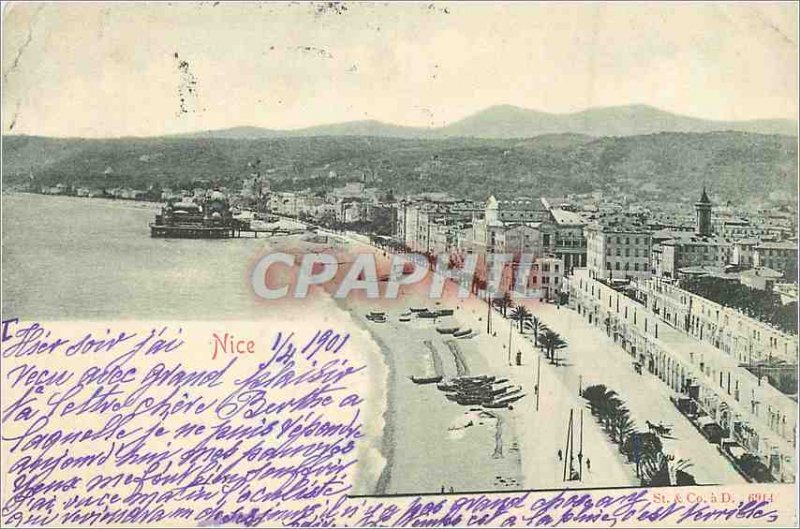 Postcard Old Nice (map 1900)