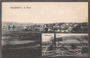 Saaraldorf France Birds Eye View and Graveyard Antique Postcard J58074