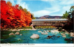Covered Bridge Swift River New Hampshire NH Passaconaway Postcard VTG UNP  