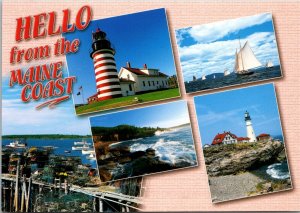 Hello From the Maine Coast Postcard PC103