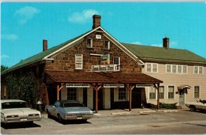 Amana General Store w/ Old Cars Amana Iowa Postcard