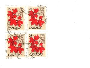 #719 Definitive, Block of Four Canada Stamps, 1979