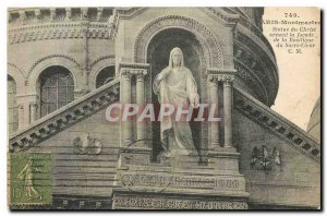 Old Postcard Paris Montmartre Statue of Christ adorning the Facade of the Sac...