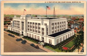 Norfolk Virginia, 1937 United States Post Office & Courthouse, Vintage Postcard