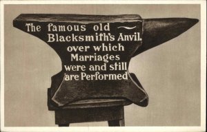 Blacksmith's Anvil Wedding Gretna Green Anvil Priests Vintage Postcard