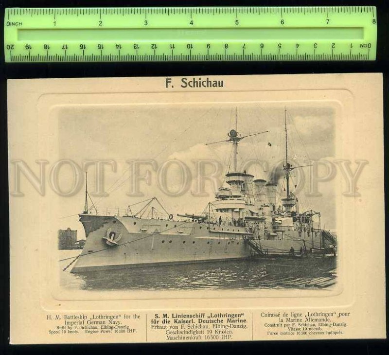 207461 GERMANY Imperial NAVY Battleship Lothringen Old poster