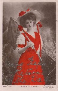 Billy Burke Real Red Dress Glitter Signature Rare Postcard