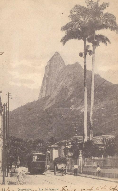 RIO DE JANEIRO BRAZIL CORCOVADO ANTIQUE POSTCARD