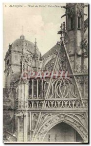 Old Postcard Alencon detail Portal Notre Dame