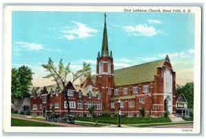 c1940 Exterior View First Lutheran Church Sioux Falls South Dakota SD Postcard