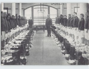 Postcard Weekly inspection of clothing, U.S. Naval Training Station, Illinois