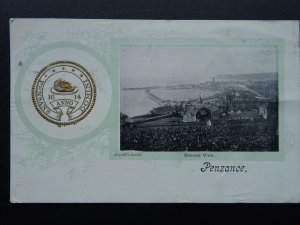 Cornwall PENZANCE & Embossed Seal 1614 PENSANS ANNO DOMINI c1904 Postcard