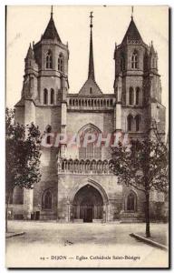 Dijon Old Postcard Church Cathedral St. Benigne