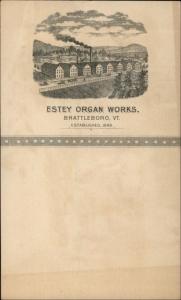 Brattleboro VT Estey Organs Children Play Music Factory on Back TRADE CARD