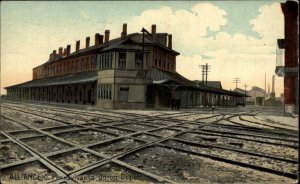 Alliance Ohio OH Pennsylvania Union Train Depot Railroad c1910 Vintage Postcard