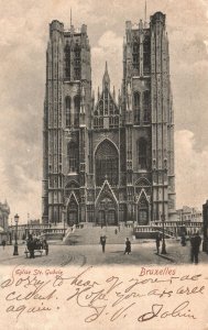 Vintage Postcard 1907 Cathedral of Saints Michael and Gudule in Brussels Belgium