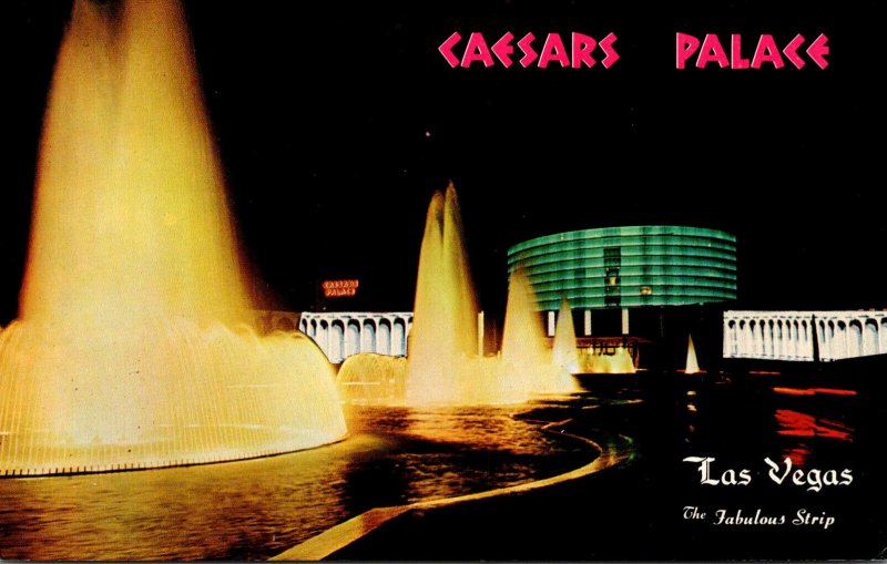 Nevada Las Vegas Caesars Palace At Night 1968
