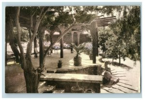 C.1910 Thatcher School Pergola Ojai, CA Hand Colored Postcard F63