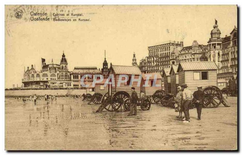 Old Postcard Ostend Kursaal and Cabins