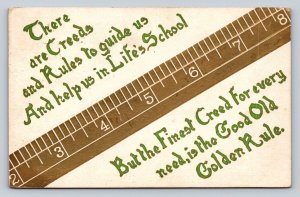 c1910 Finest Creed Is the Good Old Golden Rule Embossed ANTIQUE Postcard 0983